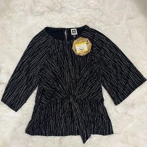 Anne Klein Black and Silver Blouse